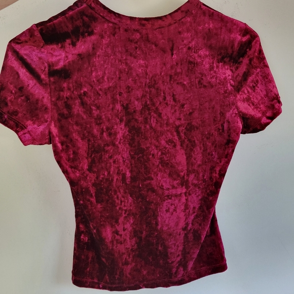 Free People Velvet Baby Tee Bordeaux - Picture 5 of 7